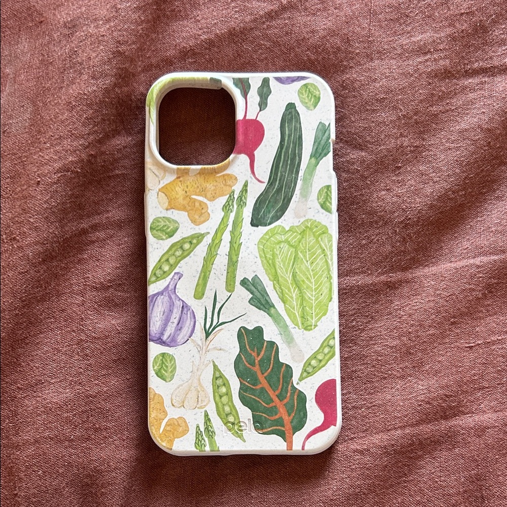 Vegetable Print Phone Case - White & Green